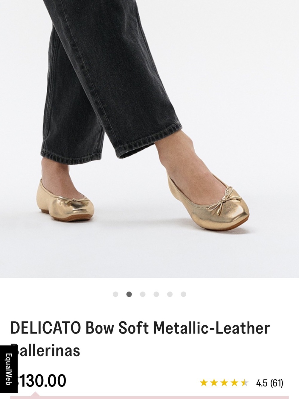 Fitflop y DELICATO BOW Gold Metallic Ballet Flats with Bow Trim - Picture 12 of 13